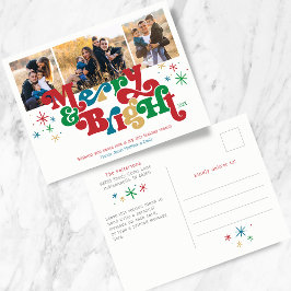 Einfache Merlin & Bright Foto Holiday Postkarte