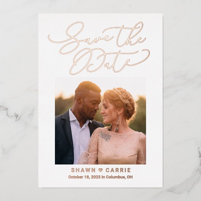 Einfache Message REAL FOLIE Save the Date Card Folieneinladung (Vorderseite)