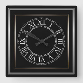 Einfache Metallrahmen Schwarz 2 Quadratische Wanduhr