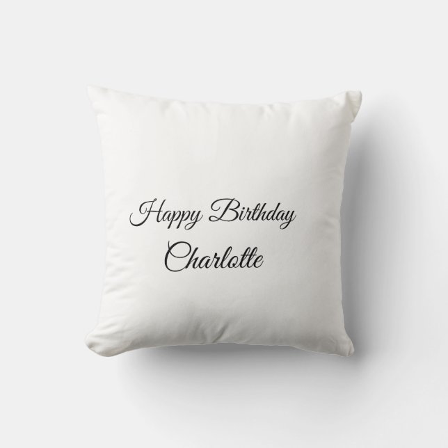 EINFACHE MINDESTANGABE.CUTIE ADD NAME BABY happy b Kissen (Vorderseite)
