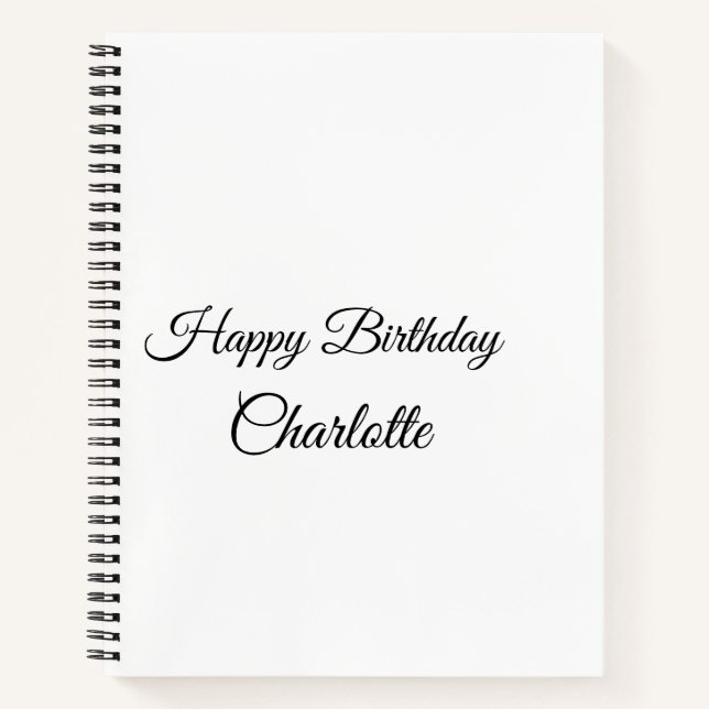 EINFACHE MINDESTANGABE.CUTIE ADD NAME BABY happy b Notizbuch (Vorderseite)