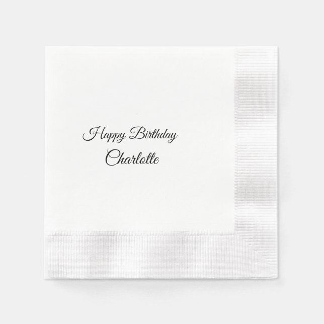 EINFACHE MINDESTANGABE.CUTIE ADD NAME BABY happy b Serviette (Vorderseite)