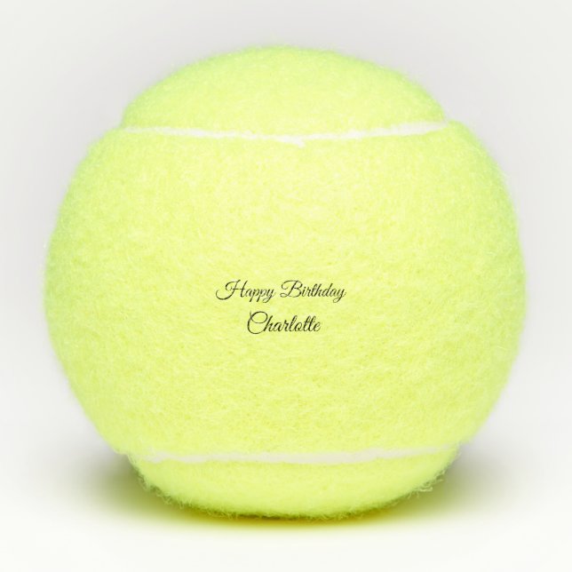 EINFACHE MINDESTANGABE.CUTIE ADD NAME BABY happy b Tennisbälle (Vorderseite)