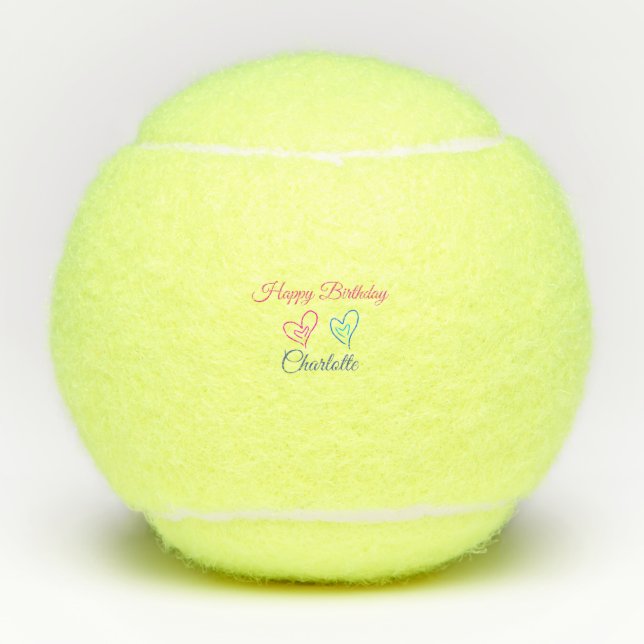 EINFACHE MINDESTANGABE.CUTIE ADD NAME BABY happy b Tennisbälle (Vorderseite)