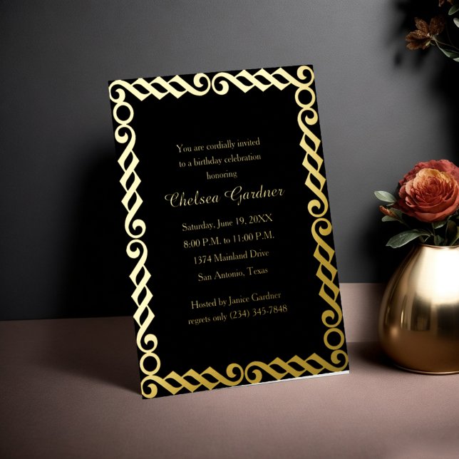 Einfache Minimal Anspruchsvolle Gerahmt Folieneinladung (Von Creator hochgeladen)