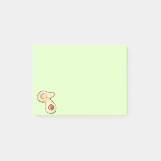 Einfache Minimal Avocado Aquarellfrucht  Post-it Klebezettel (Vorderseite)
