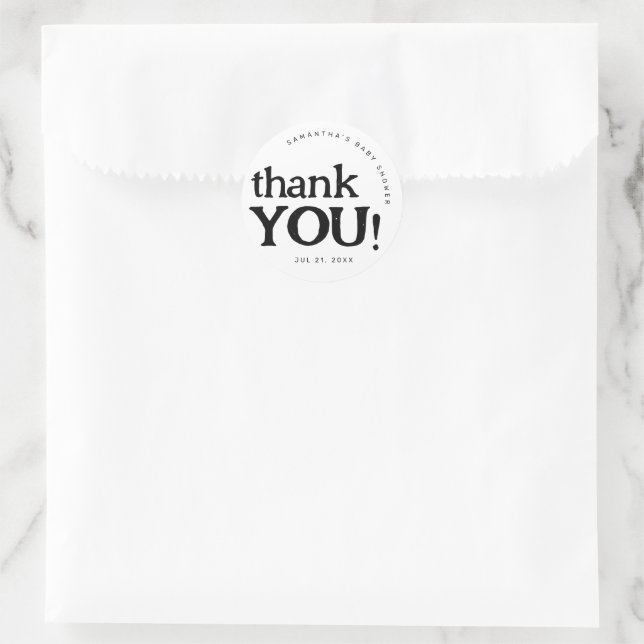 Einfache Minimal Baby Dusche Vielen Dank Sticker (Tasche)