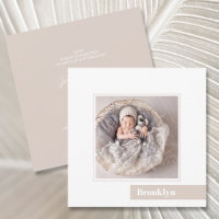 Einfache Minimal Baby Foto Geburtsankündigung