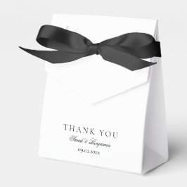 Einfache Minimal Black & White Luxury Hochzeit Geschenkschachtel