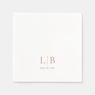 Einfache Minimal Citrus Grove Mit Monogramm Hochze Serviette