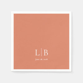 Einfache Minimal Citrus Orange Hochzeit Serviette