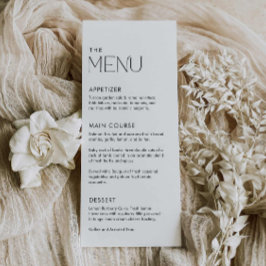 Einfache Minimal Dinner Hochzeit Menükarte