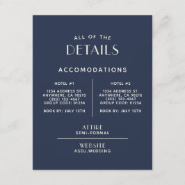 Einfache Minimal-Ecru-Hochzeitsdetails für die Mar Begleitkarte