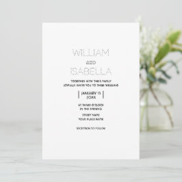 Einfache Minimal-Einladungskarte für Hochzeiten Einladung