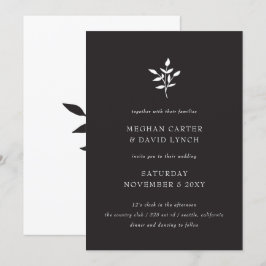 Einfache Minimal Elegante Moderne Botanische Hochz Einladung