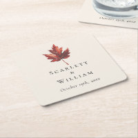 Einfache Minimal Fall Leaf Creme Hochzeit