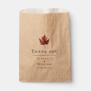 Einfache Minimal Fall Leaf Terracotta Wedding Geschenktütchen