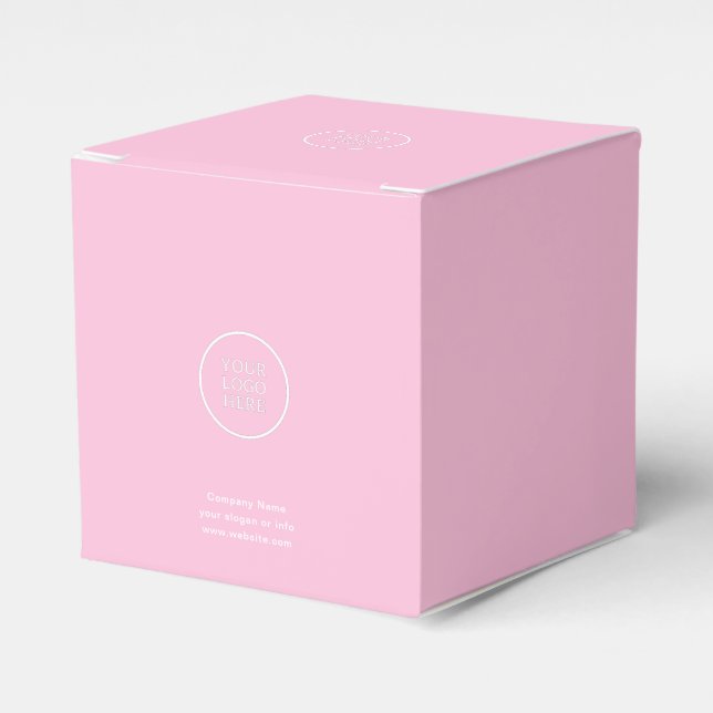 Einfache Minimal-Firmenlogo Rosa Geschenkschachtel (Vorderseite)