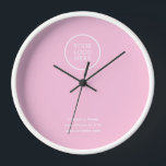 Einfache Minimal-Firmenlogo Rosa Uhr<br><div class="desc">Eine elegante,  maßgeschneiderte Business-Vorlage in modernem minimalistischem Stil,  die sich leicht mit Ihrem Firmenlogo und Firmenlogo oder info aktualisieren lässt. Wenn Sie Hilfe bei der Personalisierung dieses Produktes benötigen,  kontaktieren Sie mich bitte über den Meldungsknopf und ich helfe Ihnen gerne.</div>