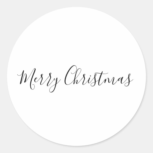 EINFACHE MINIMAL FREUNDLICHE Weihnachtskarte Runder Aufkleber (Vorderseite)