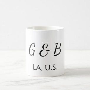 Einfache MINIMAL Fügen Sie Ihrem Paar den Namen St Kaffeetasse