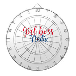 einfache minimal Girl Boss Namenstext Bild Geschäf Dartscheibe