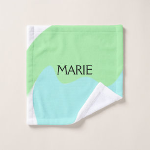 EINFACHE MINIMAL GRÜNE HINZUFÜGEN IHR NAME TEXT GI BADHANDTUCH SET
