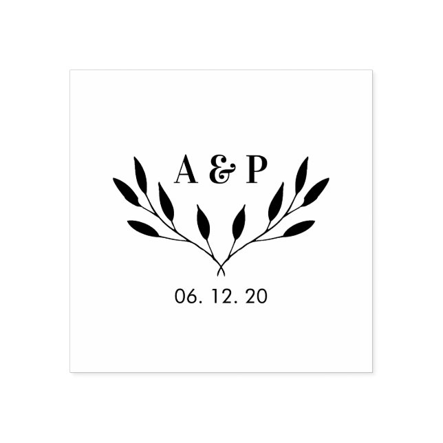 Einfache Minimal-Hochzeitslogos / Monogramm-Briefm Gummistempel (Prägung)