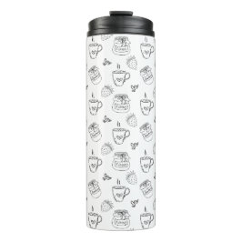 Einfache Minimal Kaffee Erdbeere Weiß Thermosbecher