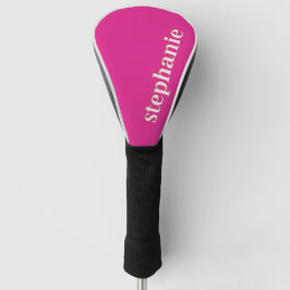 Einfache Minimal Magenta Personalisiertes Hot Pink Golf Headcover
