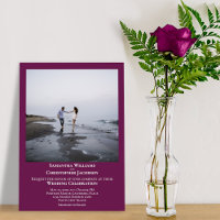 Einfache Minimal Moderne Cassis Lila Foto Hochzeit