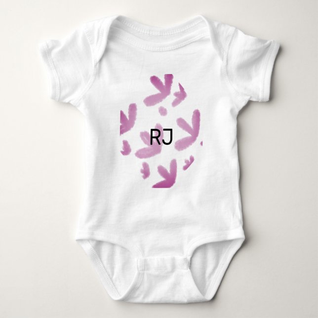 EINFACHE MINIMAL MODERNE MONOGRAM ELEGANT STIL CHI BABY STRAMPLER (Vorderseite)