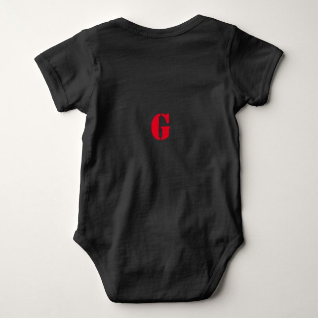 EINFACHE MINIMAL MODERNE MONOGRAM ELEGANT STIL CHI BABY STRAMPLER (Rückseite)