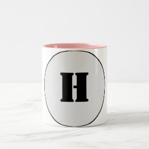 EINFACHE MINIMAL MODERNE MONOGRAM ELEGANT STIL CHI ZWEIFARBIGE TASSE