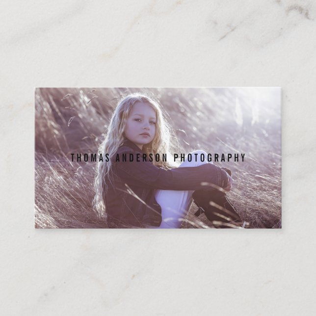 Einfache Minimal-Overlay-Fotografie | Visitenkarte (Vorderseite)