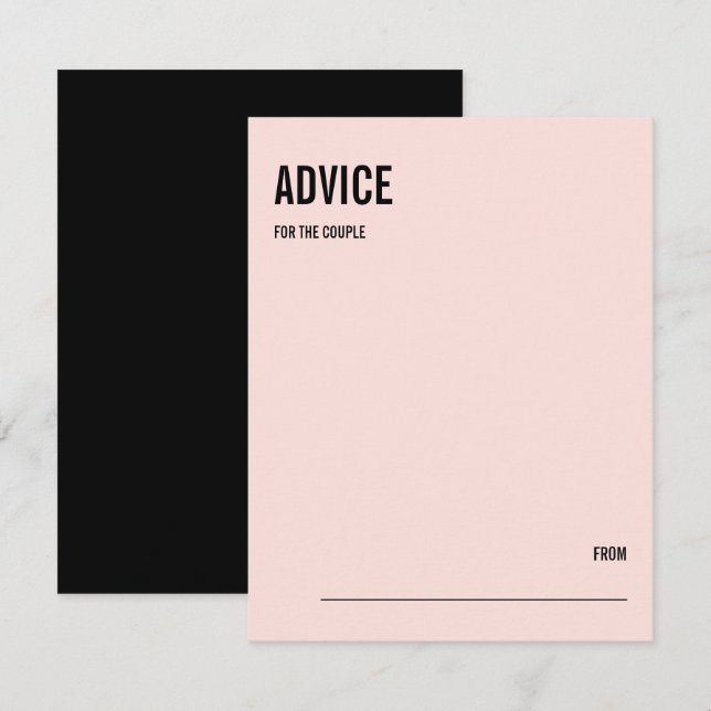 Einfache Minimal-Pink-Typografie-Hochzeitsratenkar Hinweiskarte (Vorne/Hinten)