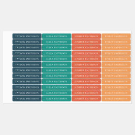 Einfache Minimal Retro Colors Individuelle Name Sc Etiketten