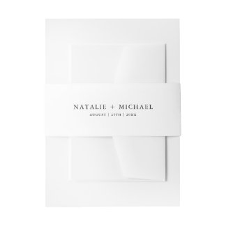 Einfache Minimal Schwarz & Weiß Moderne Hochzeit Einladungsbanderole