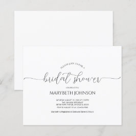Einfache Minimal Script Bridal Dusche Einladung