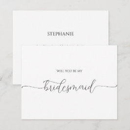 Einfache Minimal Script Bridesmaid Vorschlagskarte