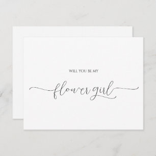 Einfache Minimal Script Flower Girl Vorschlag Card Einladung