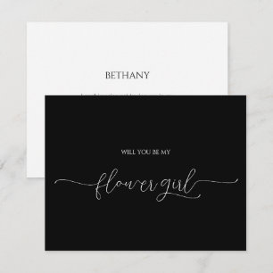 Einfache Minimal Script Flower Girl Vorschlag Card Einladung
