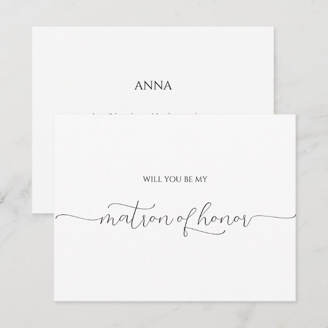 Einfache Minimal-Script-Matron des Honor-Vorschlag (Vorne/Hinten)