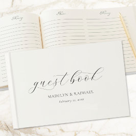 Einfache Minimal-Script-Personalisiert-Hochzeit Gästebuch