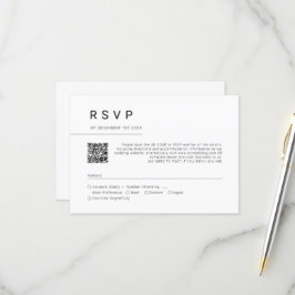 Einfache Minimal-Script-Typografie Hochzeitsstift RSVP Karte