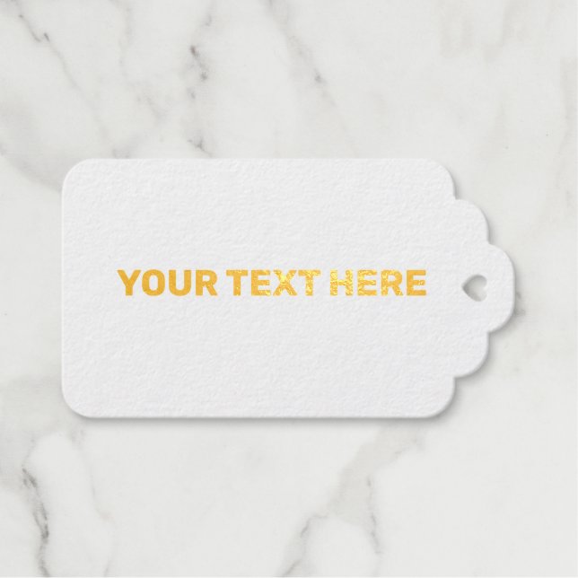 EINFACHE MINIMAL-TEXT-STIL BROWN GOLD FOIL-GIFT GESCHENKANHÄNGER (Vorderseite (Horizontal))