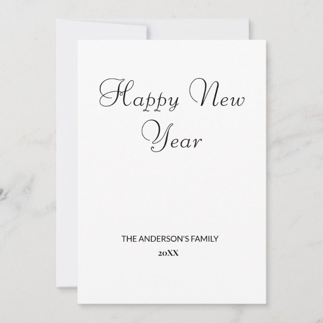 Einfache minimale Aufnahme des Textes im neuen Jah (Vorderseite)