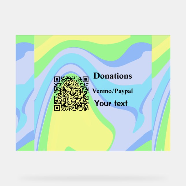Einfache minimale Barcode Spenden venmo paypal Acrylschild (Vorderseite)