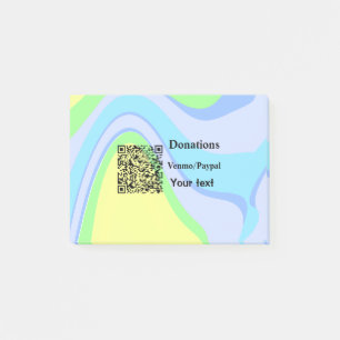 Einfache minimale Barcode Spenden venmo paypal Post-it Klebezettel