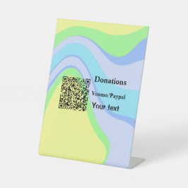 Einfache minimale Barcode Spenden venmo paypal Sockelschild